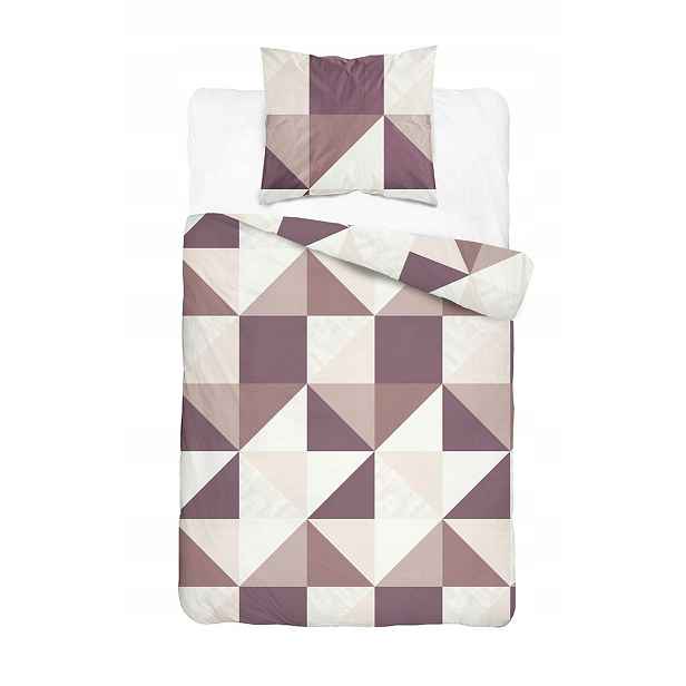 Povlečení Home Satin 140x200 fialový růžový geometrický vzor