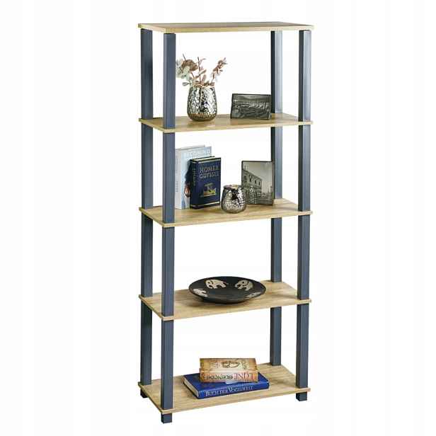 Regál policový Blue 5 polic, plast, Mdf, 60 x 147 x 29 cm
