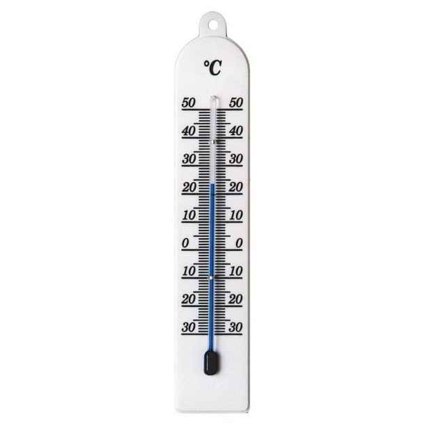 teploměr 17,5x3,2cm univ., -30°C+50°C, PLASTIC bílý