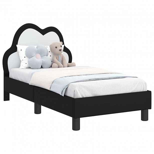 vidaXL Rám postele pro batole s čelem Černá 70 x 140 cm PU