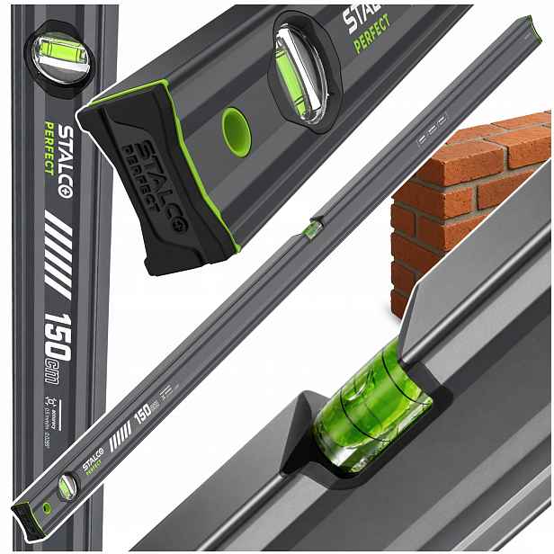 Hliníková vodováha 150 cm Vodováha Stalco Perfect Vseries 2 libelle 1,5 m