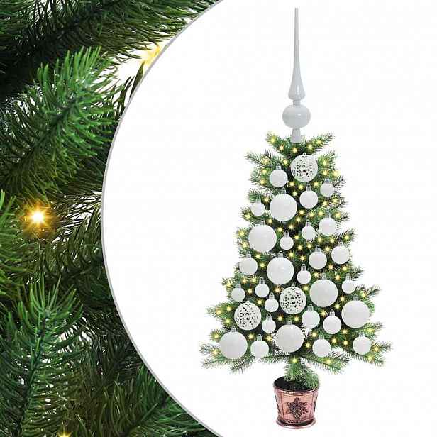 vidaXL Vánoční stromeček s 150 LED diodami s stojanem Zelená 65 cm PE