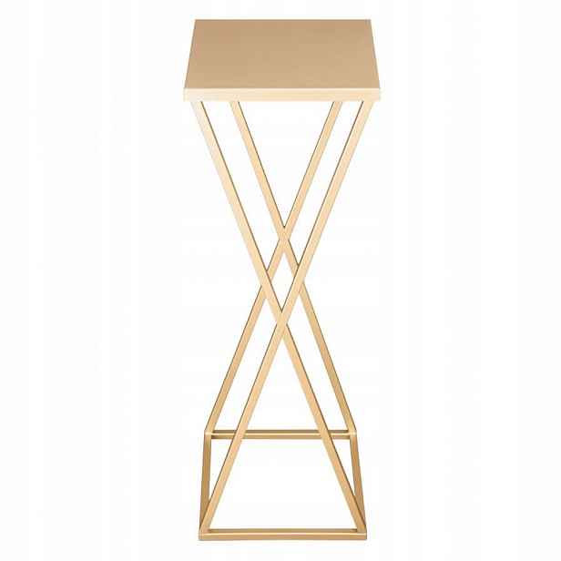 Stojan na květiny stojící Držák Na Květináč kovový loft 70 cm silný zlatý Xena