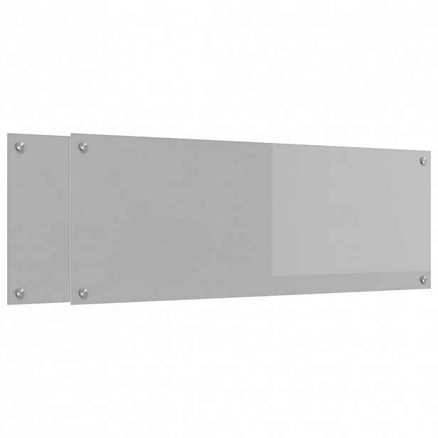 vidaXL Kuchyňský obklad 2 ks Světle šedá 110 x 40 cm tvrzené sklo