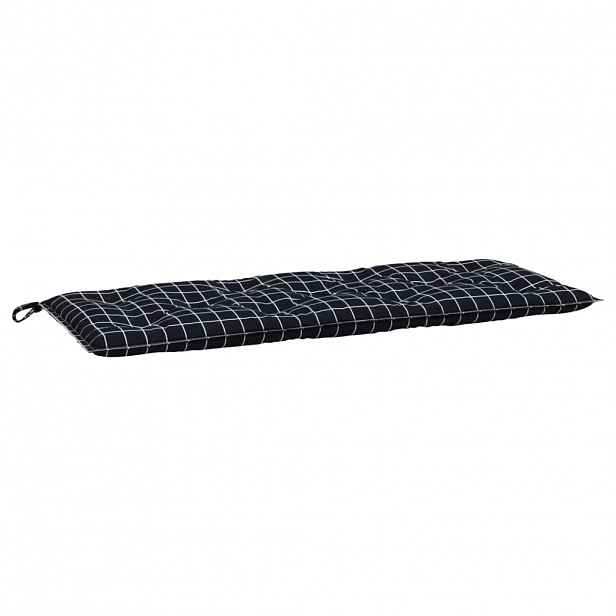 vidaXL Poduška na zahradní lavici černá károvaná 120x50x7 cm textil
