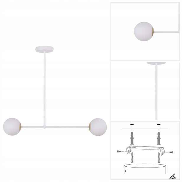 Závěsná lampa Gama bílá, moderní, nad stůl v kuchyni Sigma Lighting