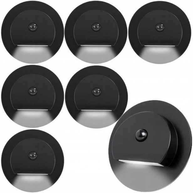 7X Led Schodišťová Lampa 230V Senzor Pohybu Soumraku Osvětlení Schodů