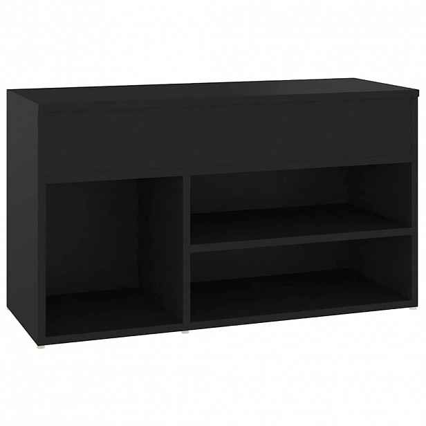 vidaXL Lavice s botníkem černá 80 x 30 x 45 cm kompozitní dřevo