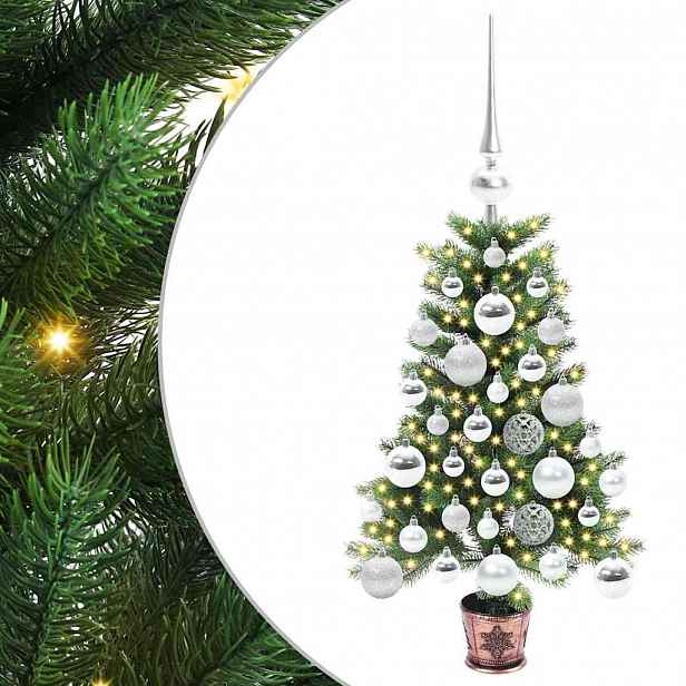 vidaXL Vánoční stromeček s 150 LED diodami s stojanem Zelená 65 cm PE