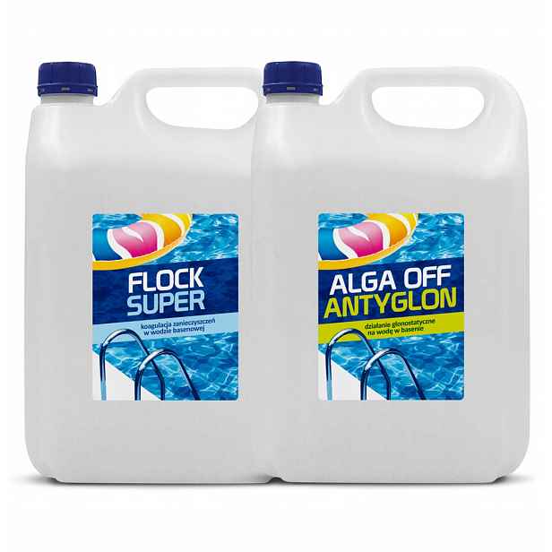 Alga Off Protiřasový Prostředek 4L Flock 4L Chemie Do Bazénu Sada 2V1 Gamix