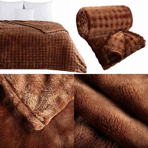 Deka Eurofirany Nela 200 x 220 cm světle hnědá, 3D bublina, nadýchaná, velikost 350 Gsm
