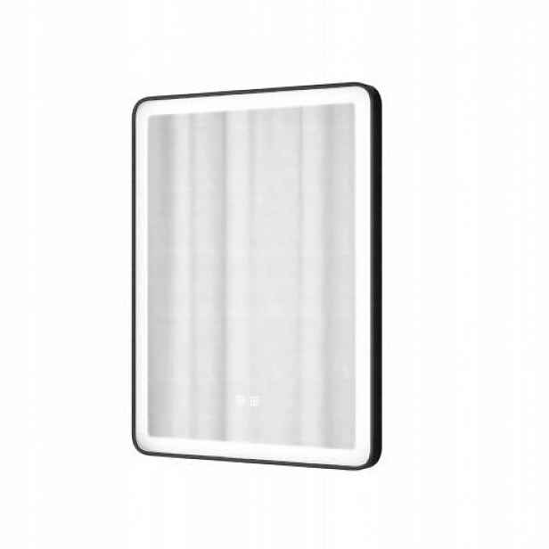 Obdélníkové černé 60x80 podsvícené zrcadlo s energeticky úspornými Led diodami Gamma