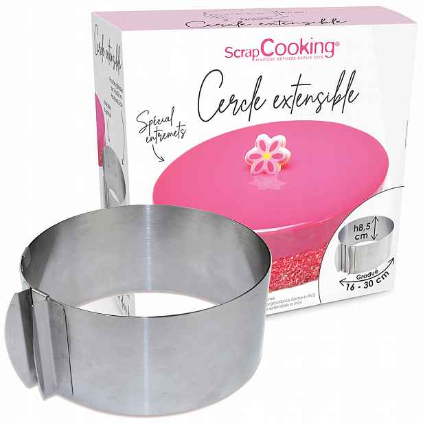 ScrapCooking nastavitelný kulatý rám na těsto, nerezová ocel