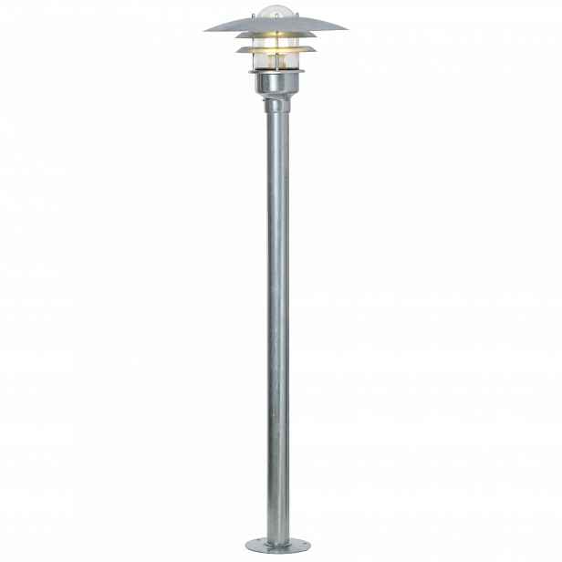 Sloupková zahradní lampa Moderní Lønstrup Stříbrná 60W Cesta Nordlux