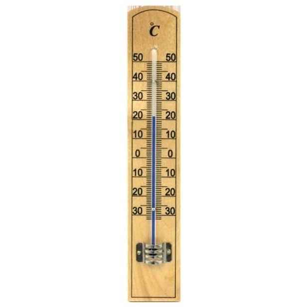 teploměr 20,0x3,5cm univ., -30°C+50°C, MINI II dřevo