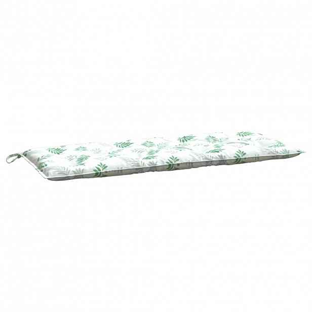 vidaXL Poduška na zahradní lavici vzor listů 120 x 50 x 7 cm textil