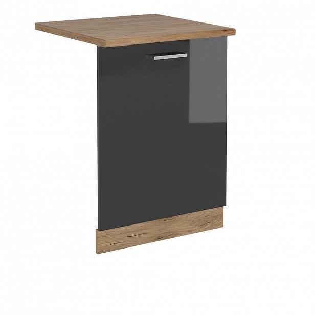 Vicco ČELNÍ PANEL MYČKY R-Line Antracitový vysoký lesk 60 cm , PD Dub