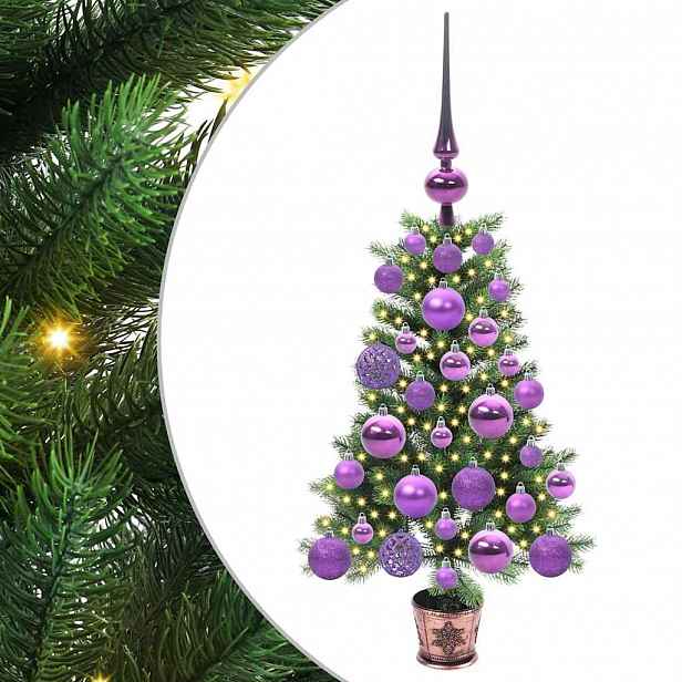 vidaXL Vánoční stromeček s 150 LED diodami s stojanem Zelená 65 cm PE