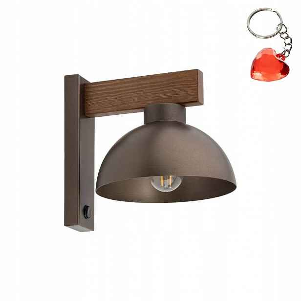 Nástěnná lampa Oslo Hnědá E27 Vyměnitelný zdroj nad stůl Tk Lighting