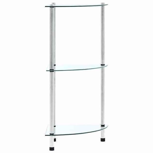 vidaXL 3patrová police průhledná 30 × 30 × 67 cm tvrzené sklo