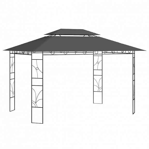 vidaXL Altán 4 x 3 x 2,7 m antracitový 160 g/m²