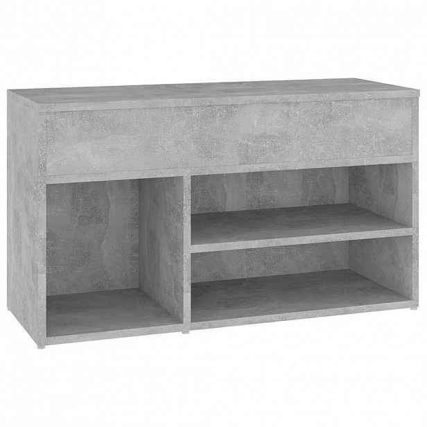 vidaXL Lavice s botníkem betonově šedá 80x30x45 cm kompozitní dřevo