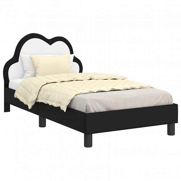 vidaXL Rám postele pro děti s čelem Černá 80 x 160 cm PU