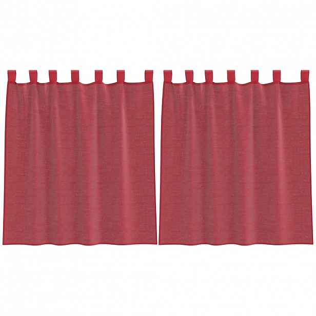 vidaXL Voálové závěsy s poutky 2 ks vínové 140x140 cm