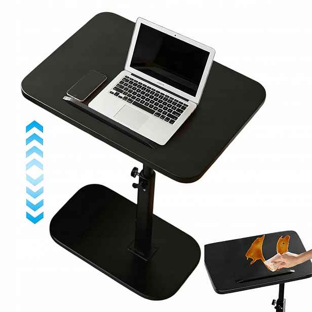 Stolek pod notebook Podstavec na postel Mobilní snídaňový stojan 360°Černý