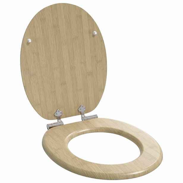 vidaXL Toaletní prkno Světlá barva bambusu 44 x 38 cm Kompozitní dřevo