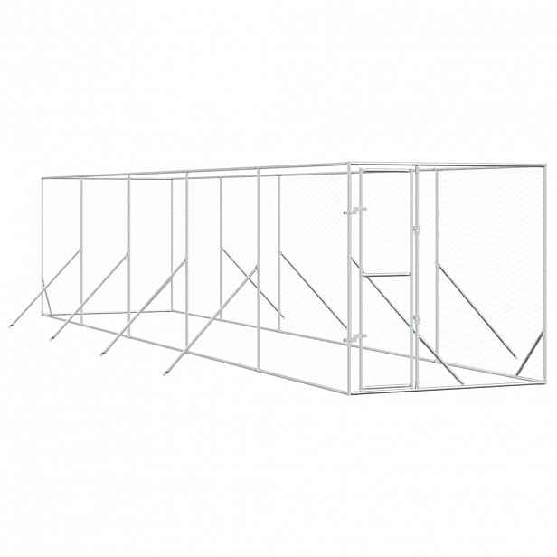 vidaXL Venkovní psí kotec stříbrný 2 x 10 x 2 m pozinkovaná ocel
