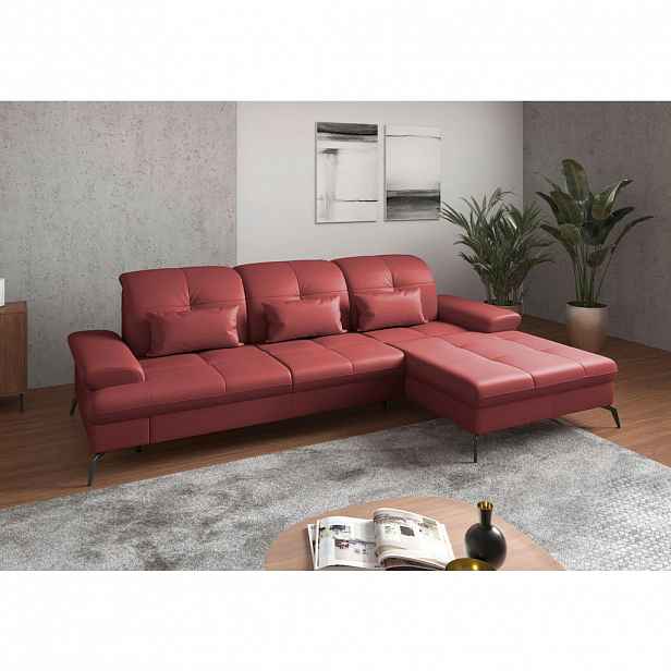 Sit & More ROHOVÁ SEDAČKA, textil, kůže, červená