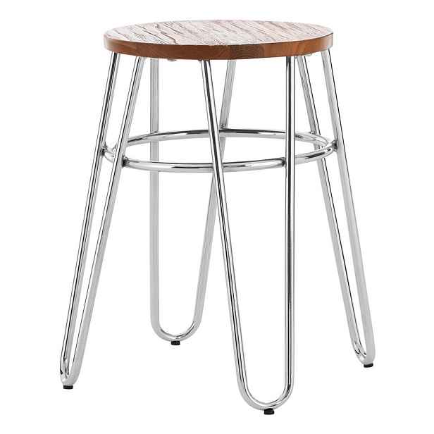 Stolička z jilmového dřeva ve stříbrné barvě/v přírodní barvě District – Premier Housewares