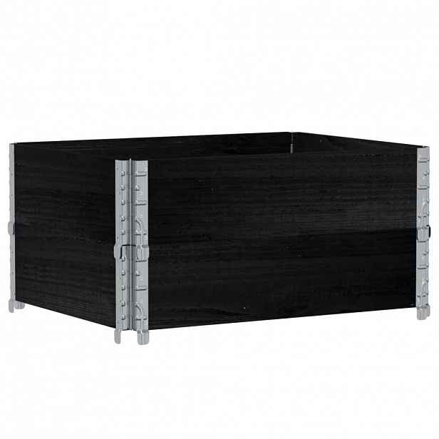 vidaXL Zahradní truhlík černý 80 x 60 cm masivní borové dřevo