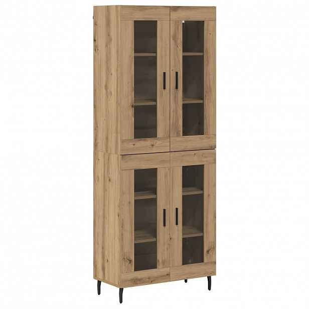 vidaXL Vysoký bufet 2 ks Artisanový dub 69,5 x 34 x 180 cm