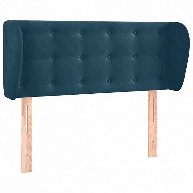 vidaXL Čelo postele typu ušák tmavě modré 103x23x78/88 cm samet