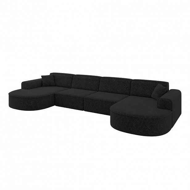 ALTDECOR SEDACÍ souprava MARI-U2 – 388 x 171 x 79 cm, černá Tissu