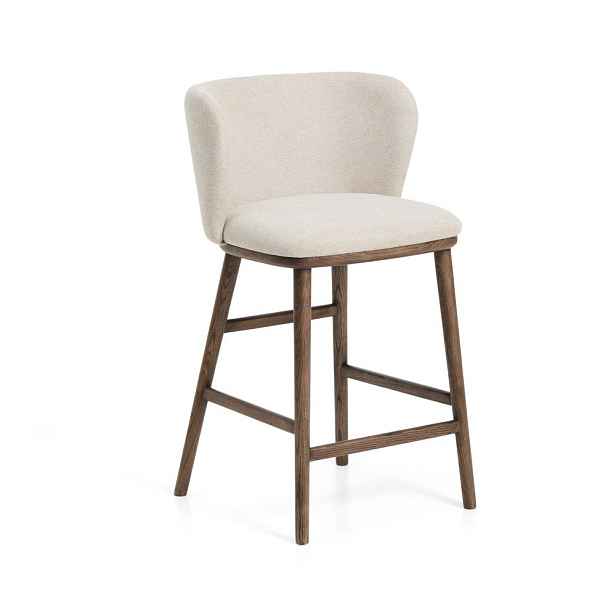 Béžová čalouněná barová židle (výška sedáku 65 cm) Ciselia – Kave Home
