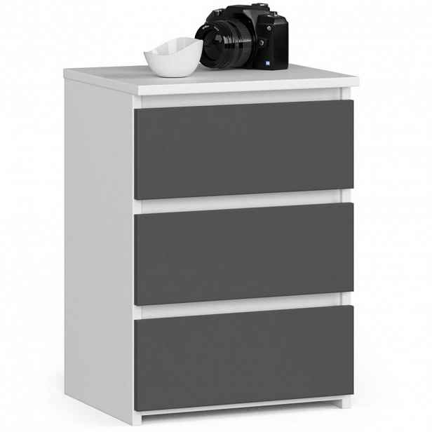 RAUMHIRSCH FURNITURE KOMODA Bílá, grafitově šedá 57/40/35