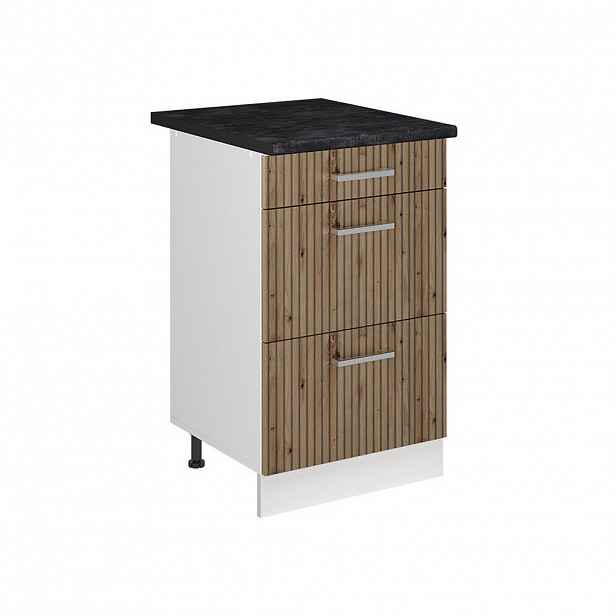 Vicco SPODNÍ SKŘÍŇKA KUCHYŇSKÉ LINKY R-Line, Řemeslný dub/Bílá, 50 cm pracovná doska antracitová