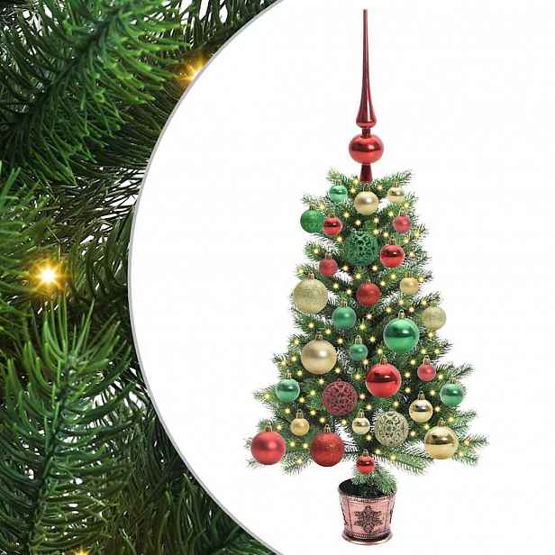 vidaXL Vánoční stromeček s 150 LED diodami s stojanem Zelená 65 cm PE