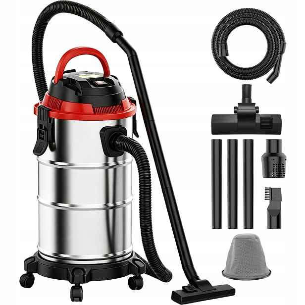 Bezsáčkový Vysavač, Výkon 1100 W 20 L, Nerezová Ocel 220-240 V