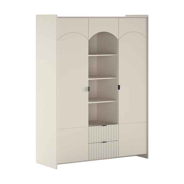 Krémová dětská šatní skříň z MDF 149x200x55 cm Lux – Vipack