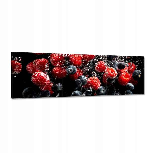 Obrazy 120x40 Borůvky a maliny voda
