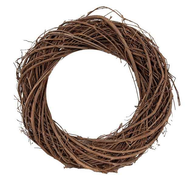 Přírodní hnědý proutěný věnec Woodly XS - Ø 25*5 cm Clayre & Eef