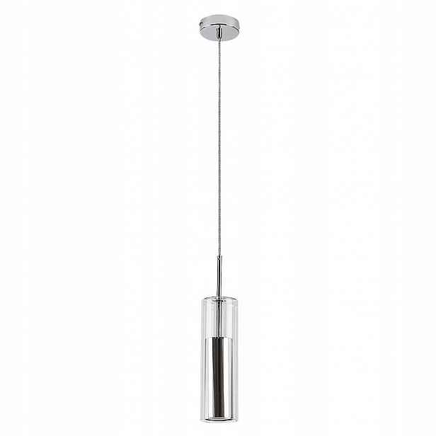 Skleněná závěsná lampa tuba chrom nad ostrovem Kalevi 72046 Rabalux