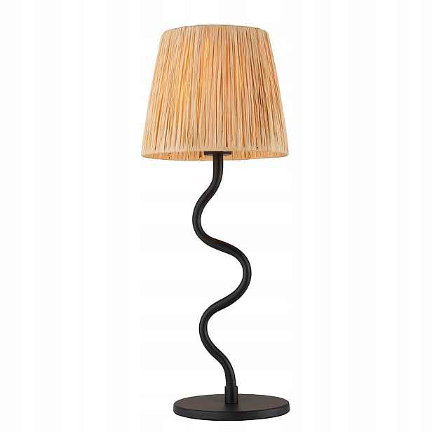 Stolní lampa boho Endon Wriggle černá ratanová E14 7W stmívatelná