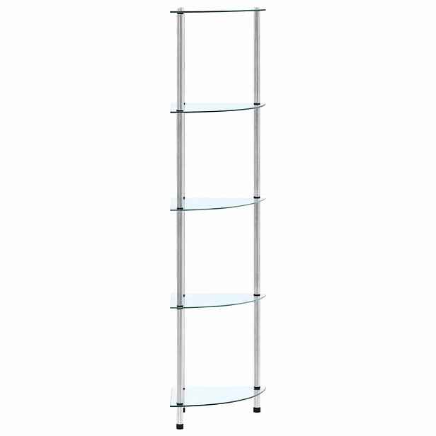 vidaXL 5patrová police průhledná 30 × 30 × 130 cm tvrzené sklo