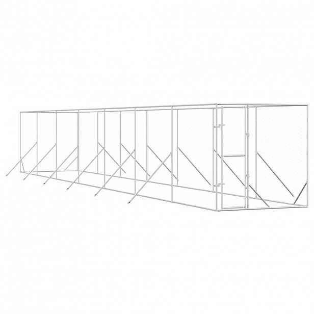 vidaXL Venkovní psí kotec stříbrný 2 x 14 x 2 m pozinkovaná ocel
