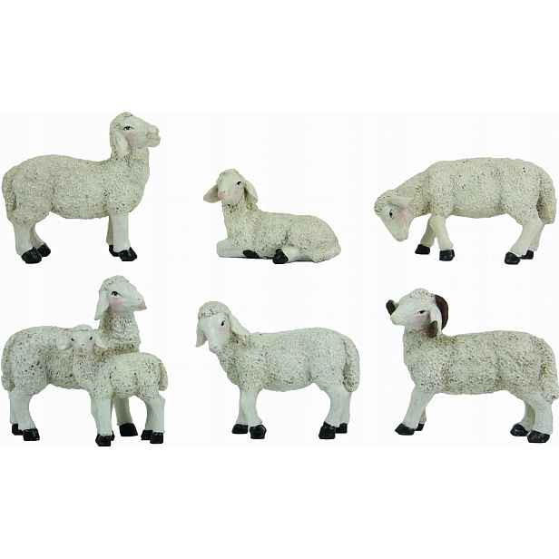 Krásná sada oveček do betlému, max. výška 13 cm, vhodné k figurkám 25-30 cm